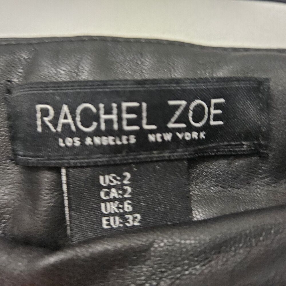 RACHEL ZOE Women's Black Faux Leather Skinny Pants Size 2 - Picture 4 of 8